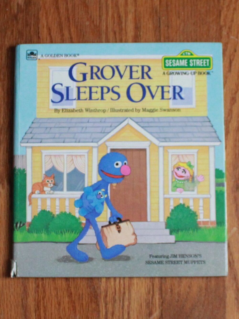 Vintage Golden Books (& Sesame Street) 1984 "Grover Sleeps Over" Hardcover Book